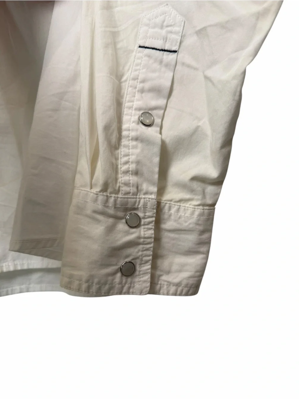 True Religion Big T Western Pearl Snap Shirt White Contrast Stitch 3XL